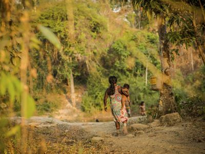 Indigenous People at the Kokraimoro village, in São Félix do Xingu, on the Brazilian Amazon.