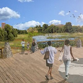 Artist's rendition of planned South Wilmington Wetland Park.