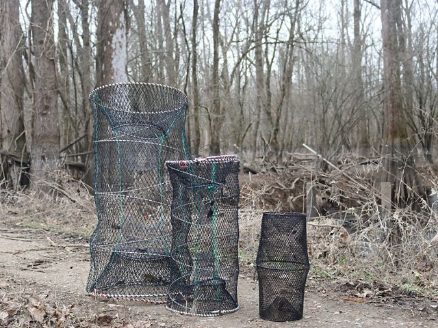 Fish traps of different sizes.