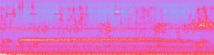 A purple-and-red-colored screen grab of an audio recording.