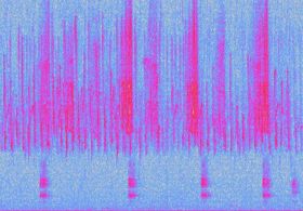 Colorful spectogram clip showing frequencies.