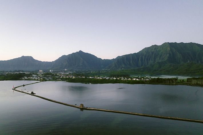 Paepae o He'eia fishpond at sunrise