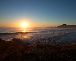 The sun sets over the Dangermond Preserve.