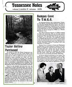A black and white edition of an old newsletter features conservation news in Tennessee.