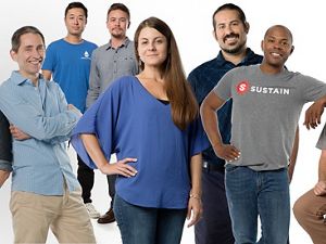 A montage of six tech entrepreneurs who participated in the Techstars program. 