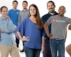 A montage of six tech entrepreneurs who participated in the Techstars program.