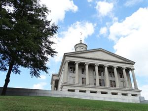 A view of the Tennessee State Capitol building.