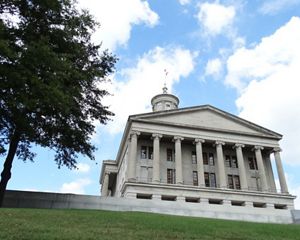 A view of the Tennessee State Capitol building.