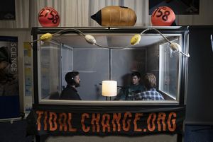 Triston Chaney of Dillingham, AK, records an interview with members of TNC's TidalChange.org.