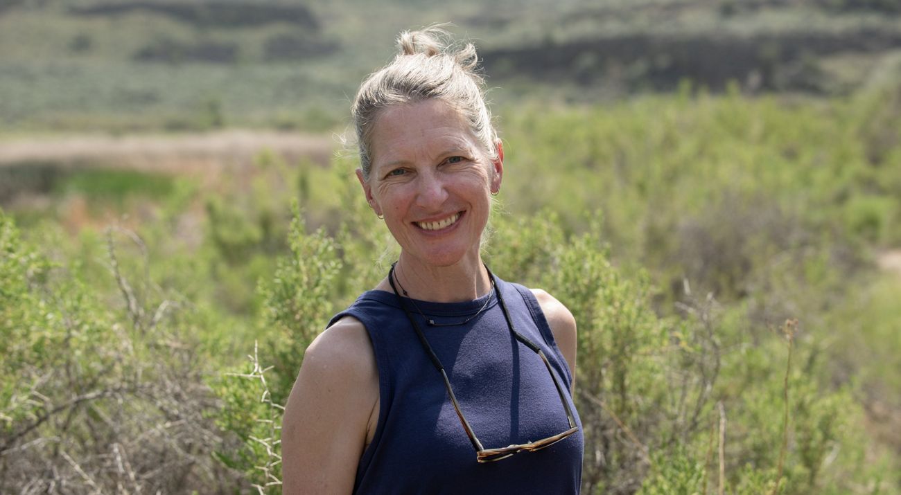 kathleen hebert in a shrub steppe.