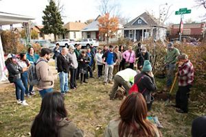 Two people smiling and laughing.