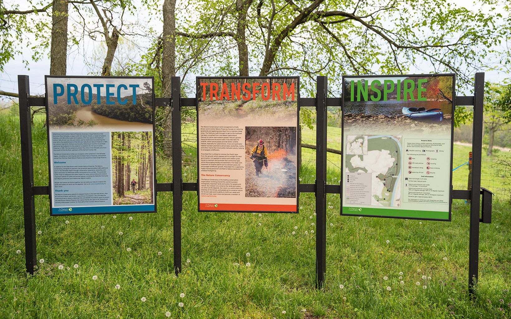 
                
                  New Signs Newly installed signage at Sally Brown and Crutcher Nature Preserves.
                  © Mike Wilkinson
                
              