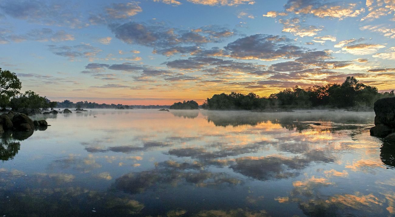 sunrise over a river