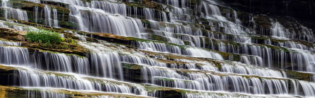 a cascading waterfall