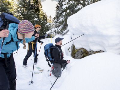 traverse Blewitt Pass to reach snowpack monitoring sites in the Eastern Cascade mountains. 