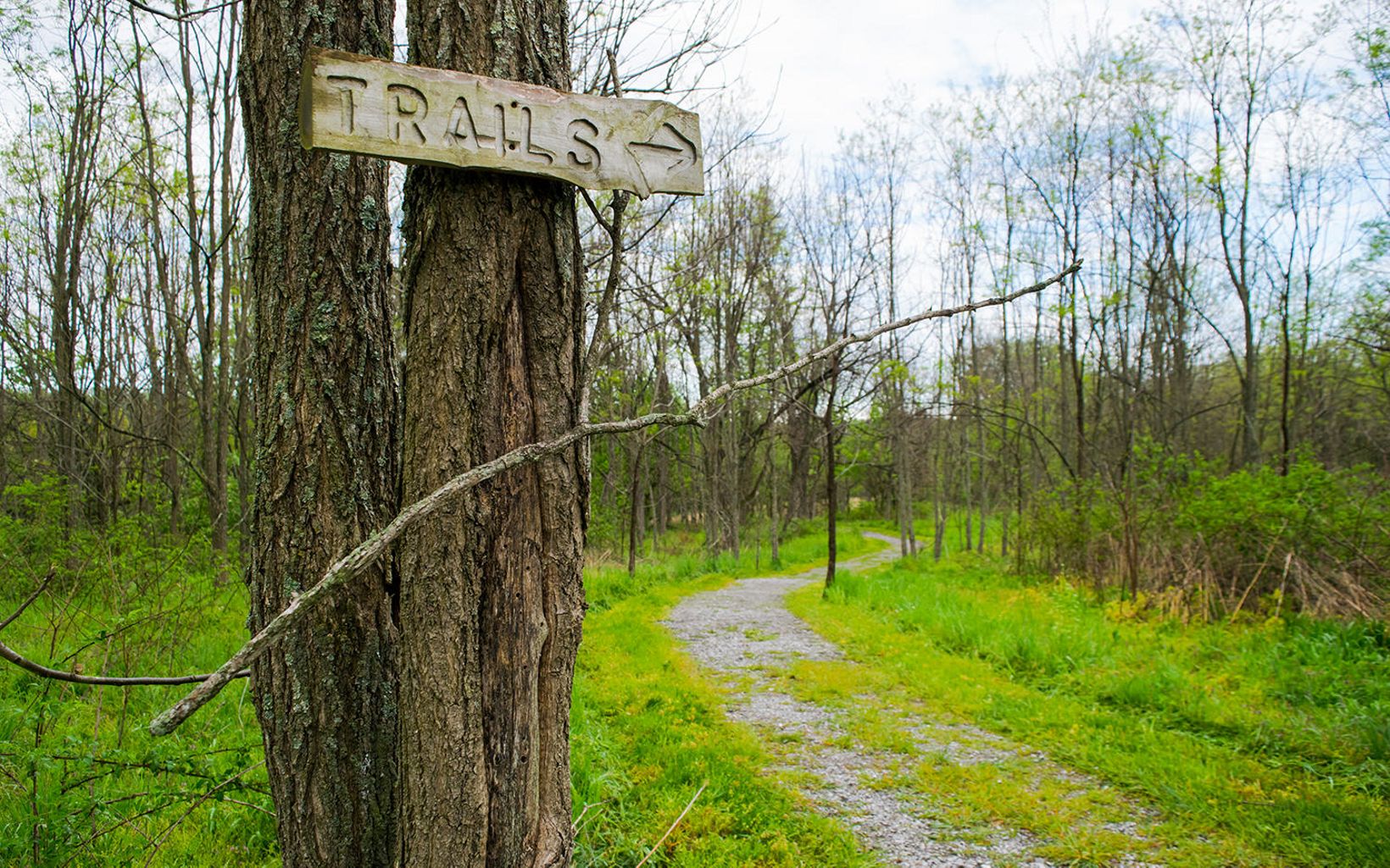 
                
                  Dupree Nature Preserve A trail sign is seen at Dupree Nature Preserve in Kentucky.
                  © Oliver Starks
                
              