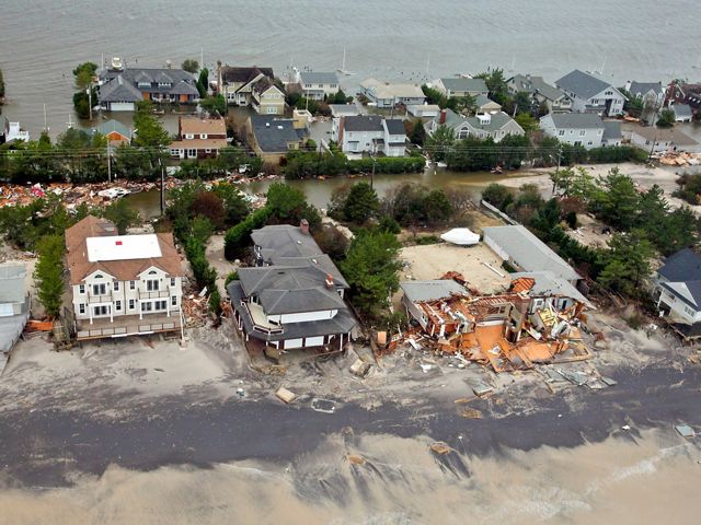 Aerial views of the damage caused by Hurricane Sandy to the New Jersey coast taken during a search and rescue mission by 1-150 Assault Helicopter Battalion, New Jersey Army National Guard, Oct. 30, 2012.