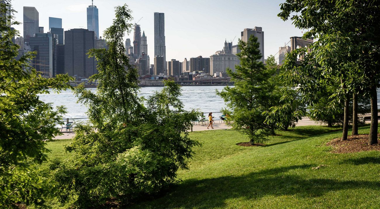 Photo Brooklyn Bridge Park looking toward Manhattan.