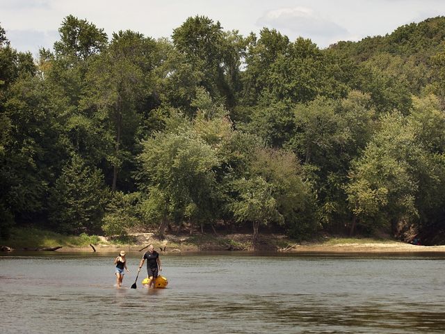 kayakers on the Meramec River
