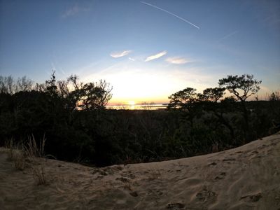Sunset at Run Hill with the view of the Atlantic Ocean.