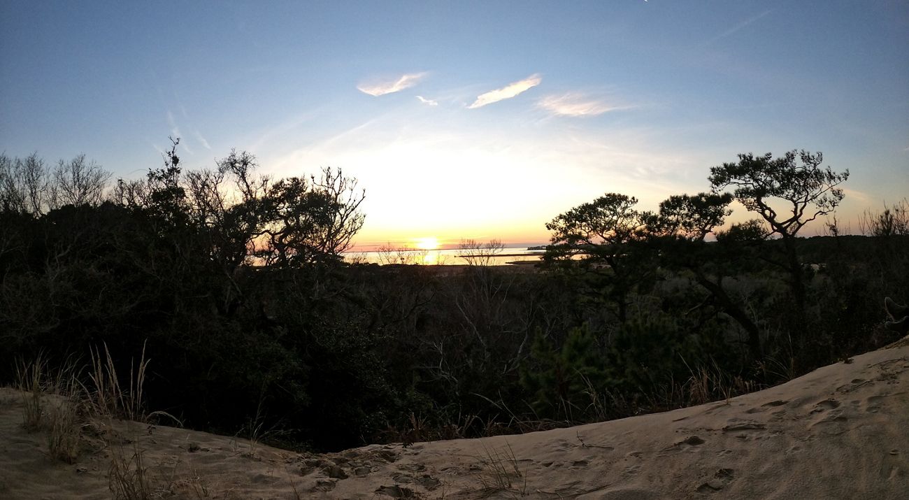 Sunset at Run Hill looking over the Atlantic Ocean.