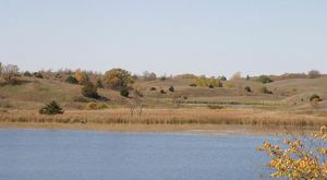 A landscape view of autumn on Leif Mountain Preserve.
