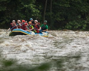 Rafters on Cheat River in West Virginia.