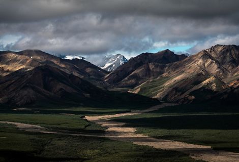 View of a mountain range.