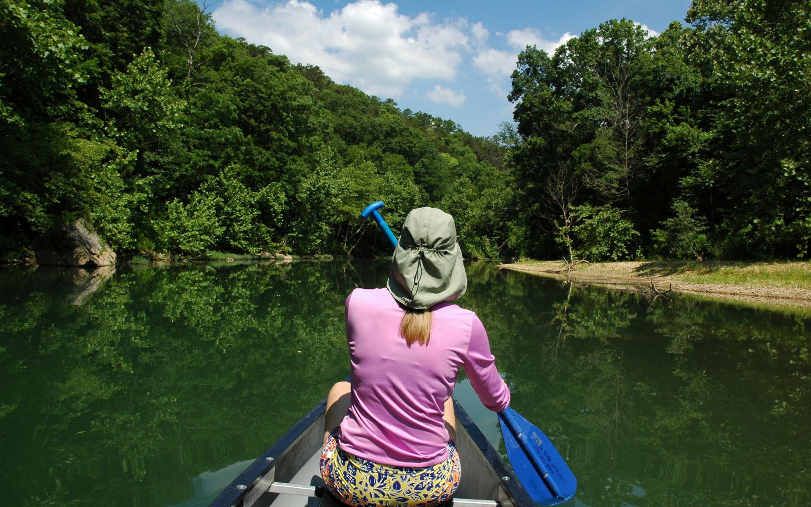Canoeing on the Kings River in the Ozark Highlands of Arkansas. © The Nature Conservancy