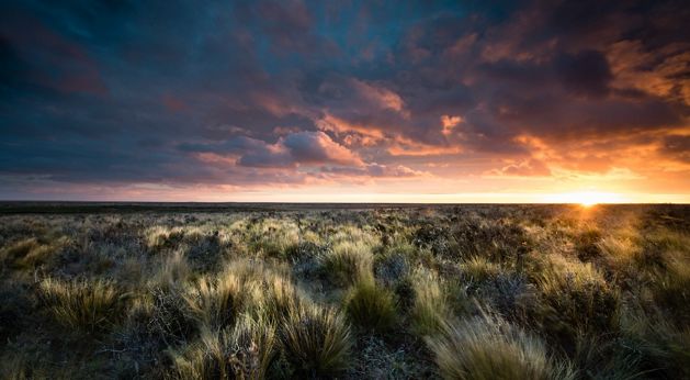 patagonia al atardecer.