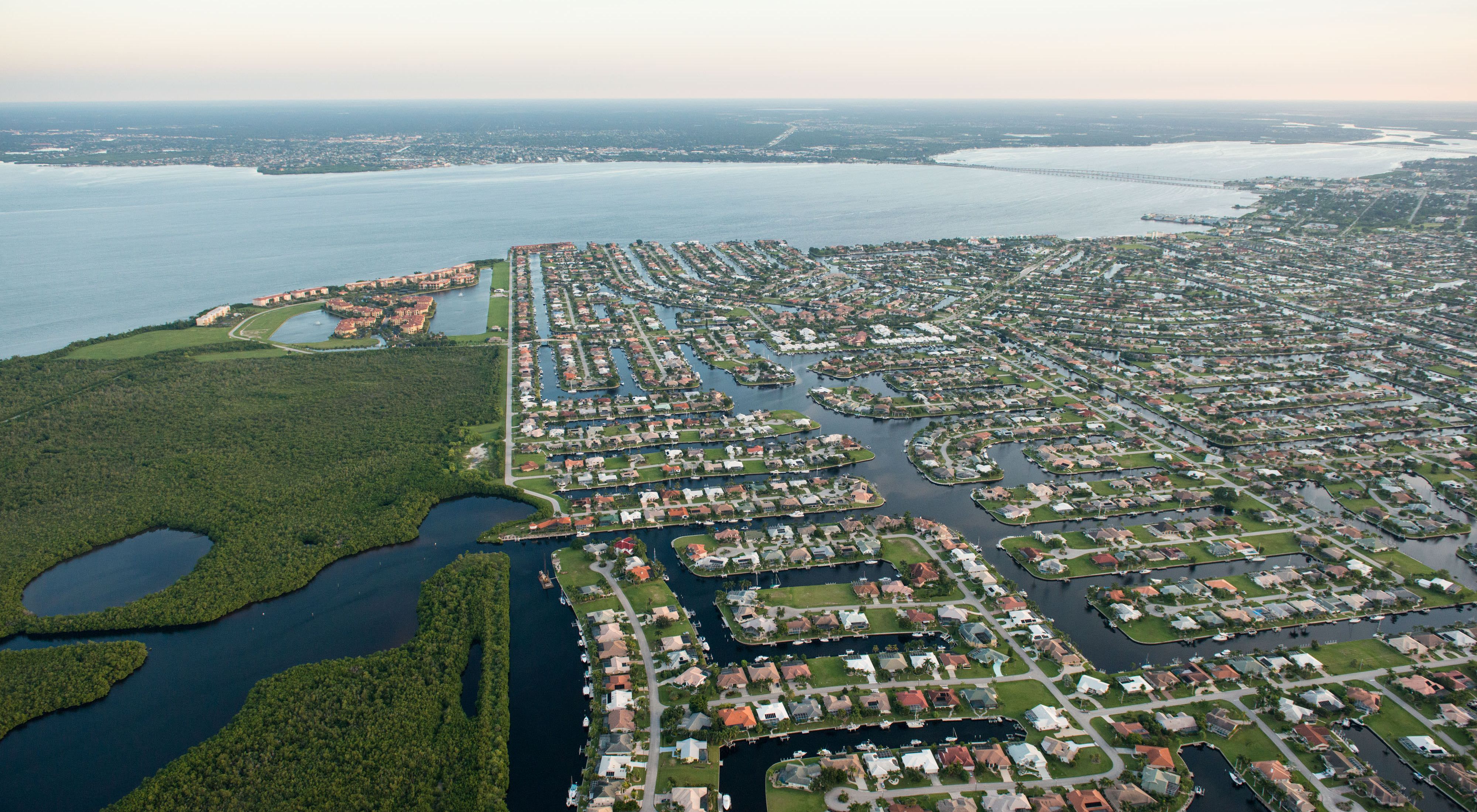 Aeria view of Punta Gorda, Florida.