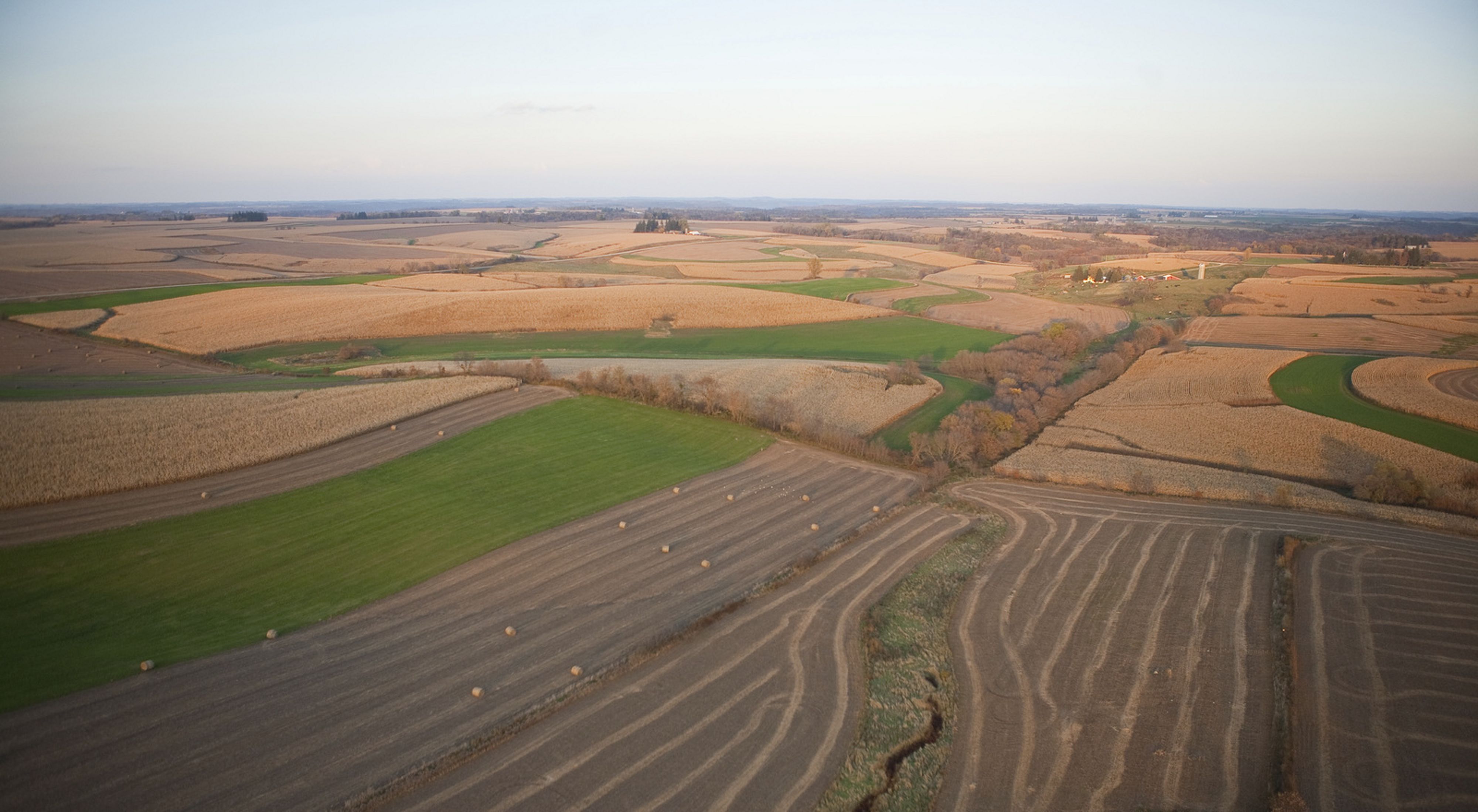 Aerial photo of Minnesota farmland 