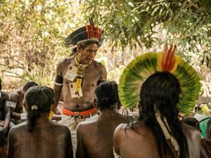 Indigenous People at the Kokraimoro village, Brazil 