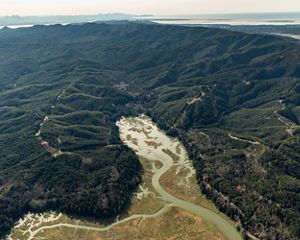 Aerial view of the Ellsworth Creek Preserve in Washington.