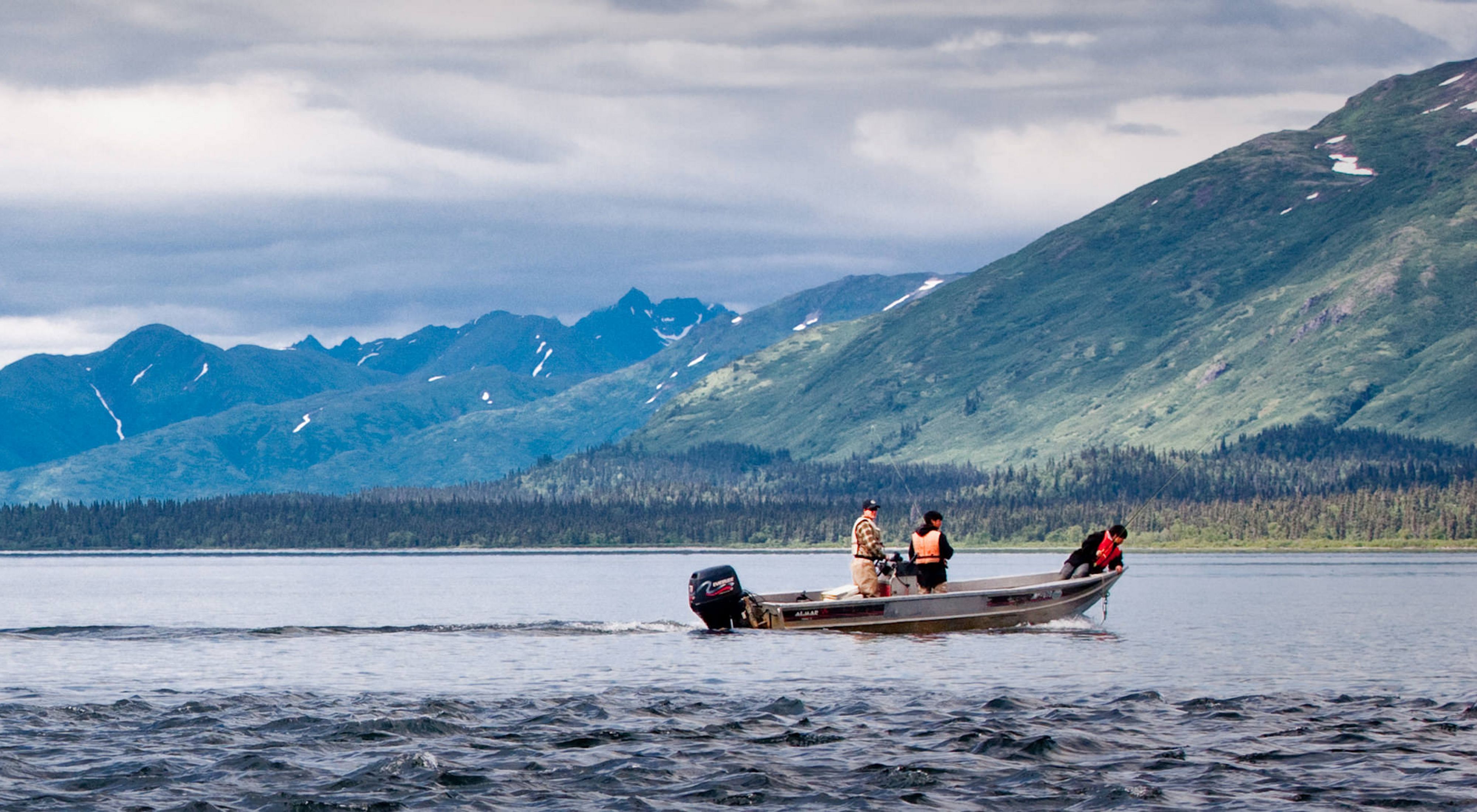 A fishing boat on Lake Aleknagik in Alaska's Bristol Bay.