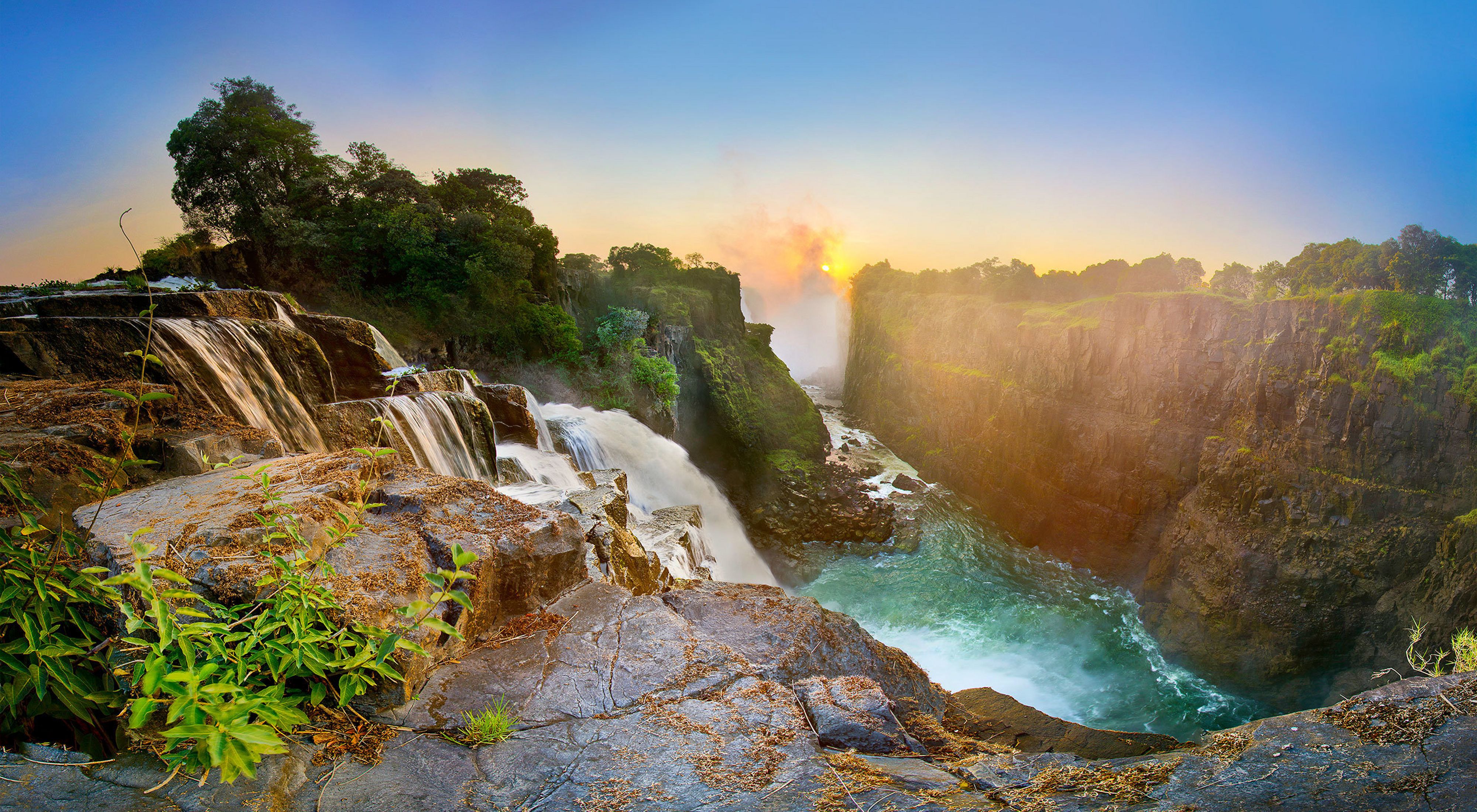The Devil's Cataract of the Victoria Falls, Zimbabwe. 