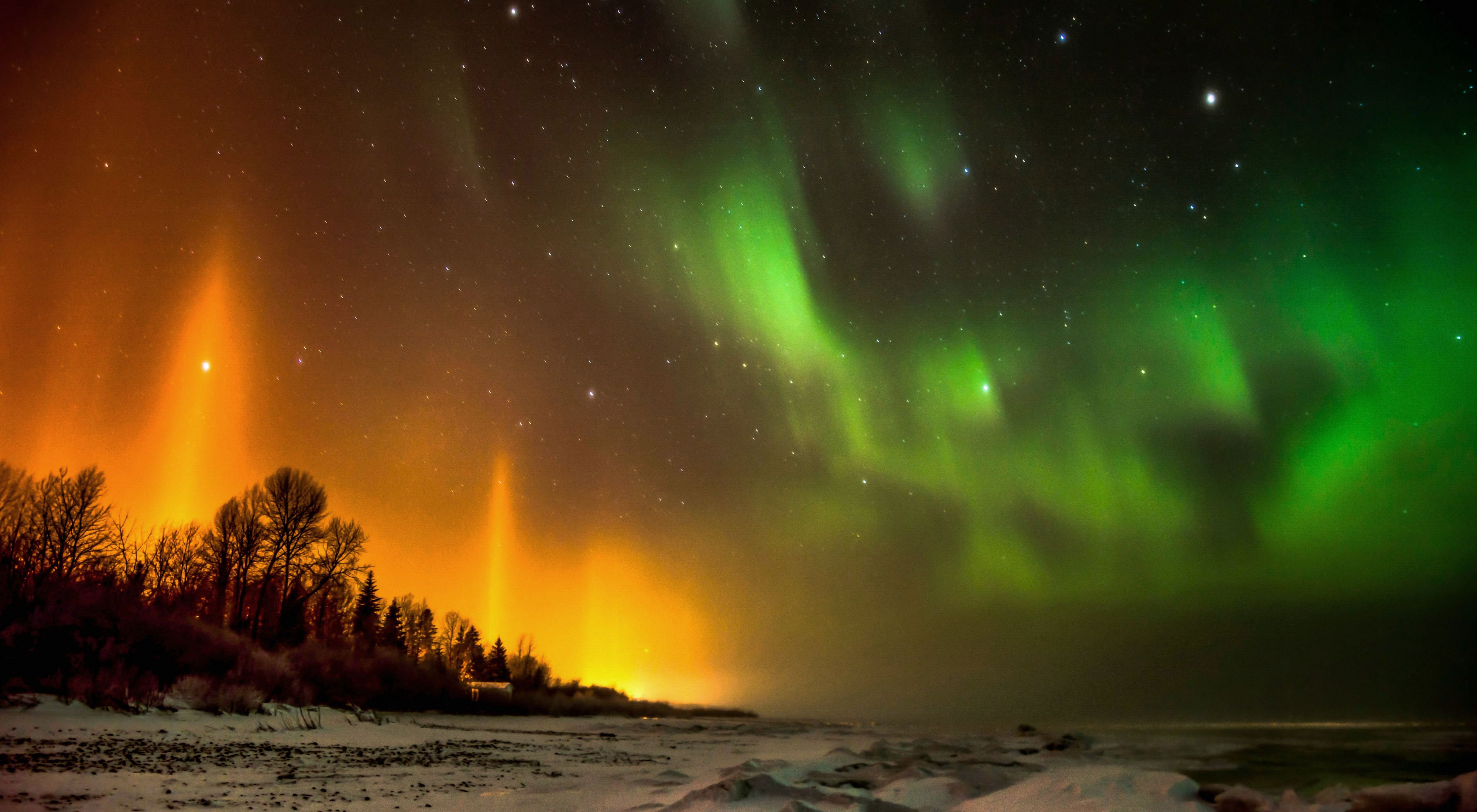 Northern Lights; South shore of Lesser Slave Lake in Alberta, Canada