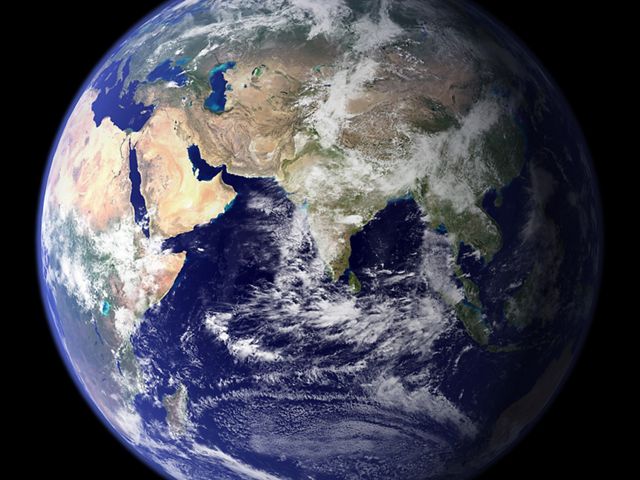 View of Africa and Asia from Space
