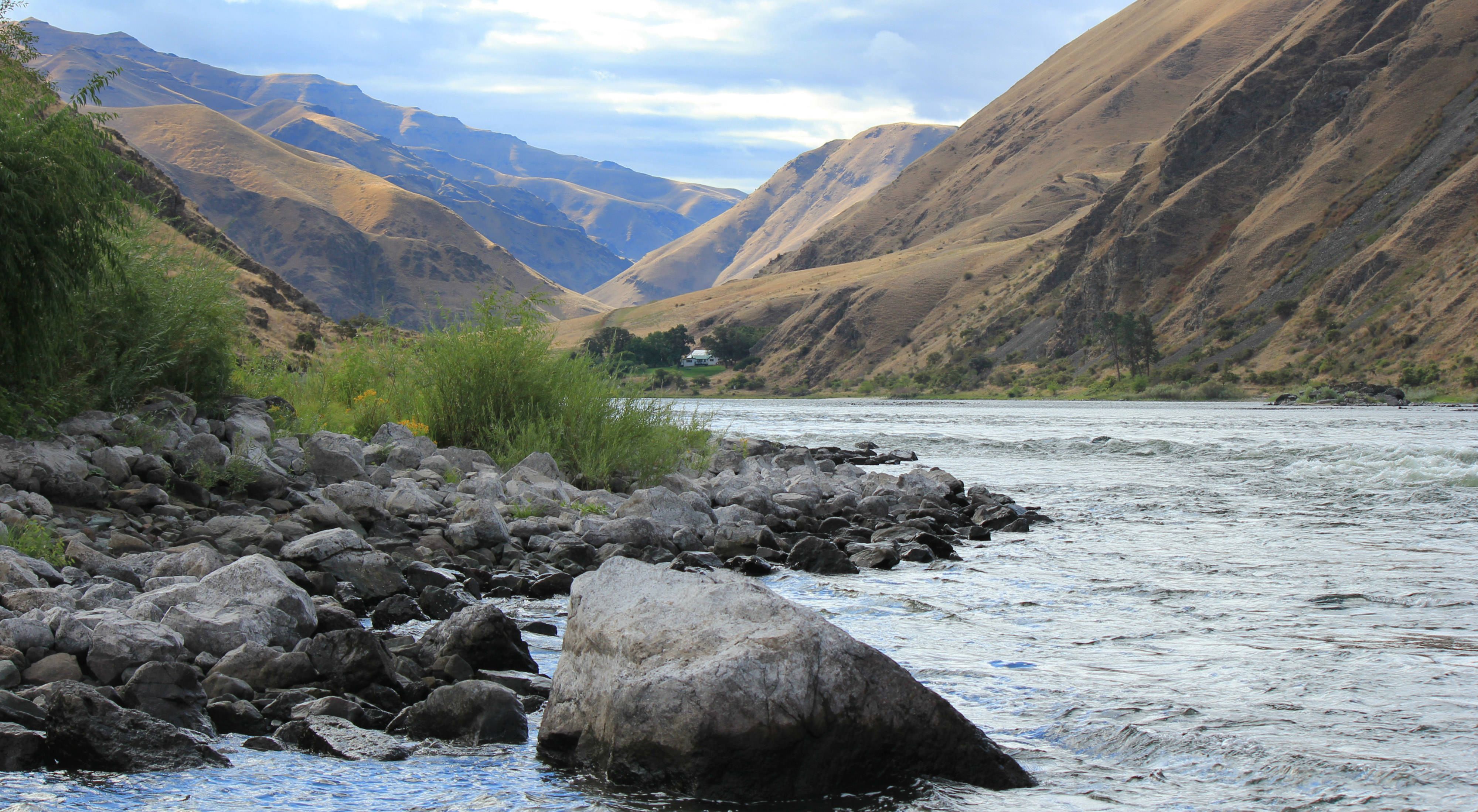 View of Hells Canyon from the river banks at the Garden Creek Preserve