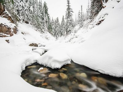 Snowshoeing to Franklin Falls along the south fork of the Snoqualmie River.