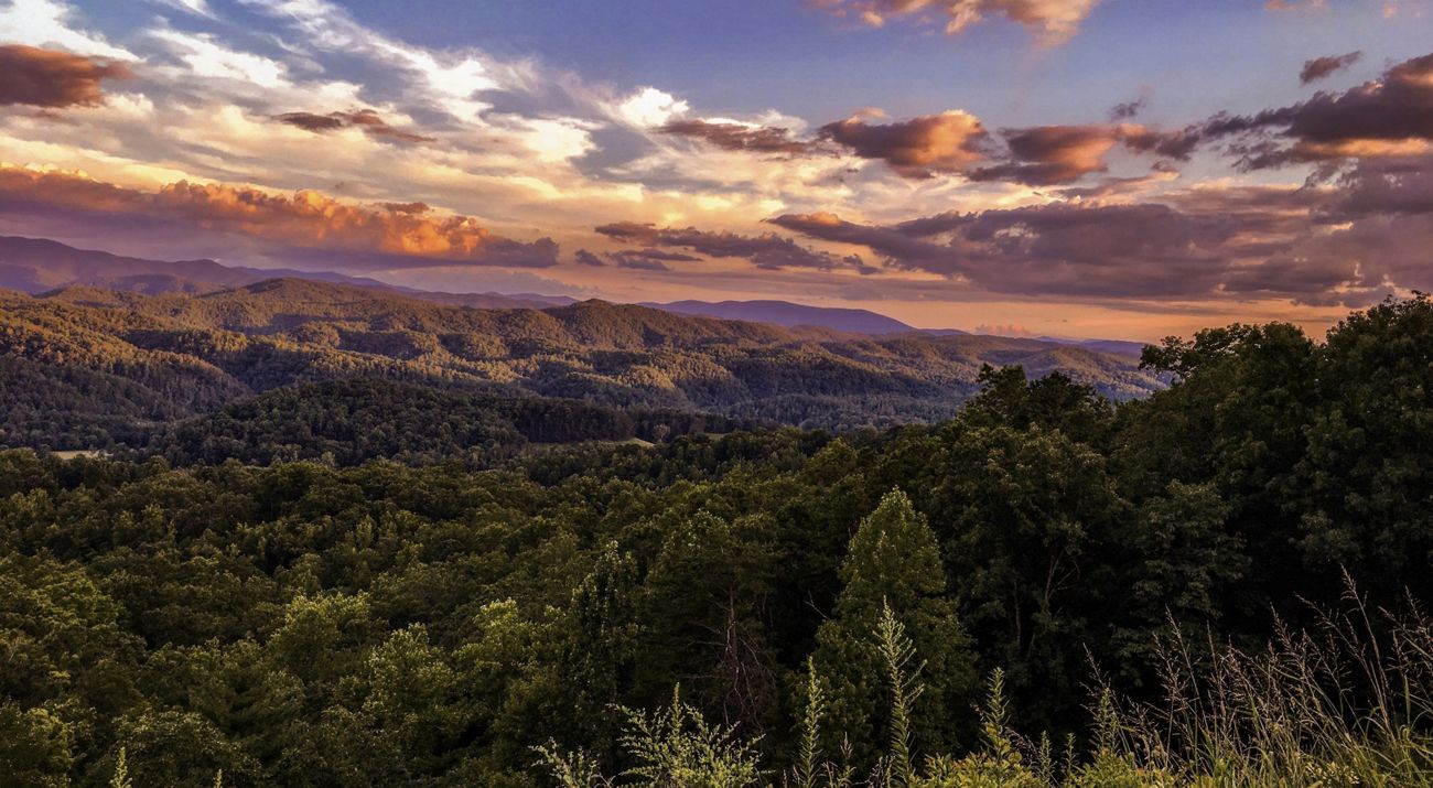 Sunset at the Great Smoky Mountains.