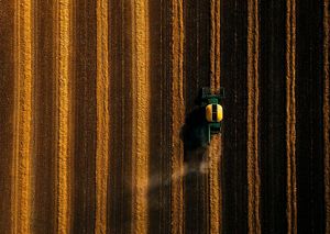 Tractor in a field.