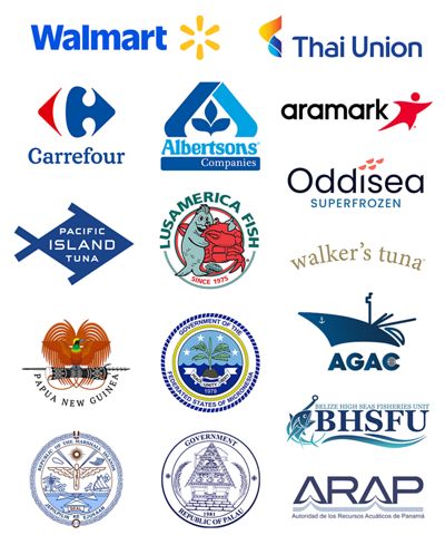 Various logos for companies and governments.