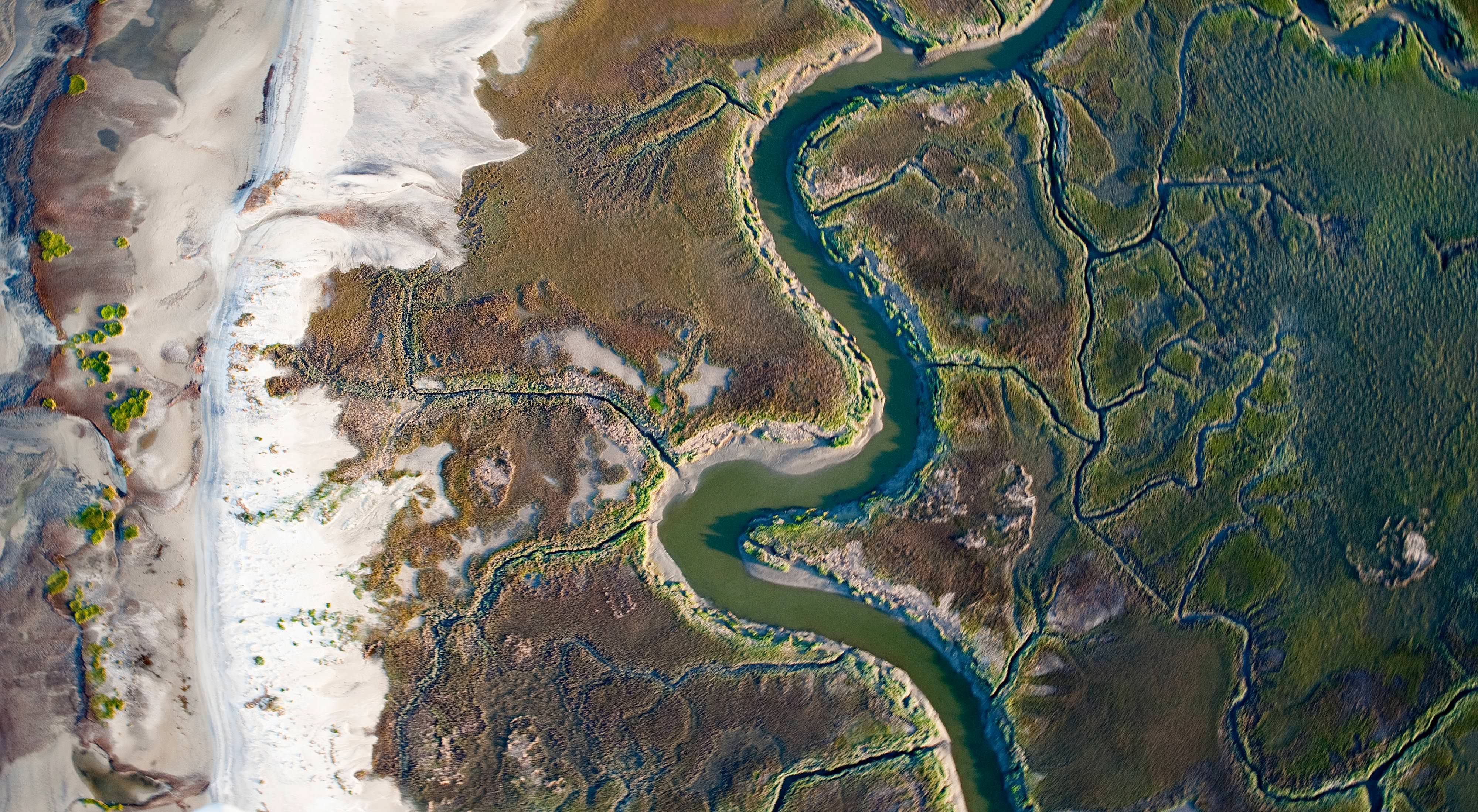 Vista aérea del río Altamaha en Georgia