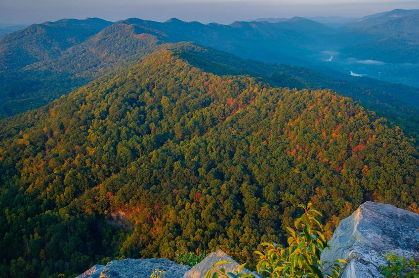 Aerial photo of Cumberland Mountains in Tennessee. 