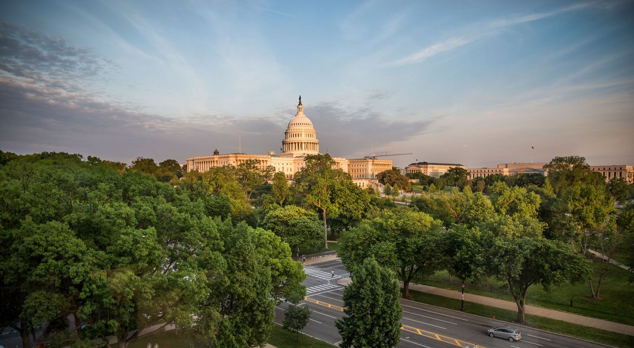 U.S. Capitol Building at Sunset.