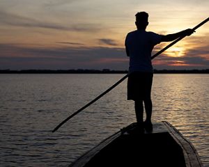 Fisherman in the Magdalena River, Colombia