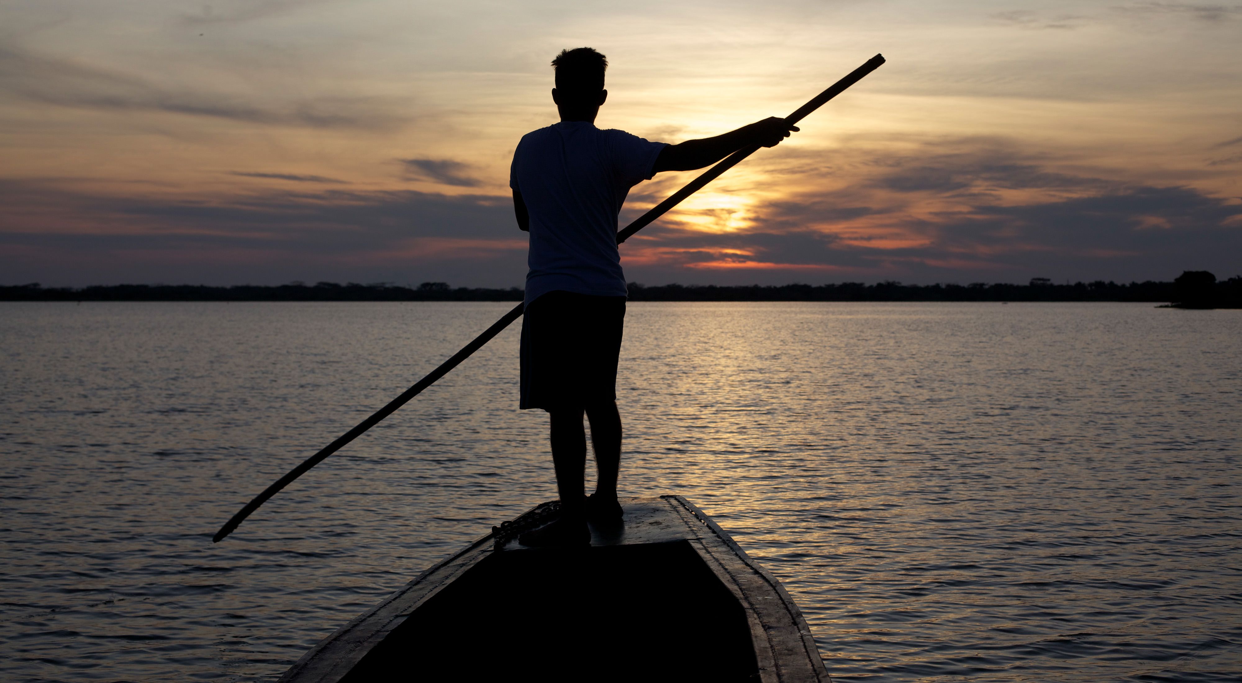 Fisherman in the Magdalena River