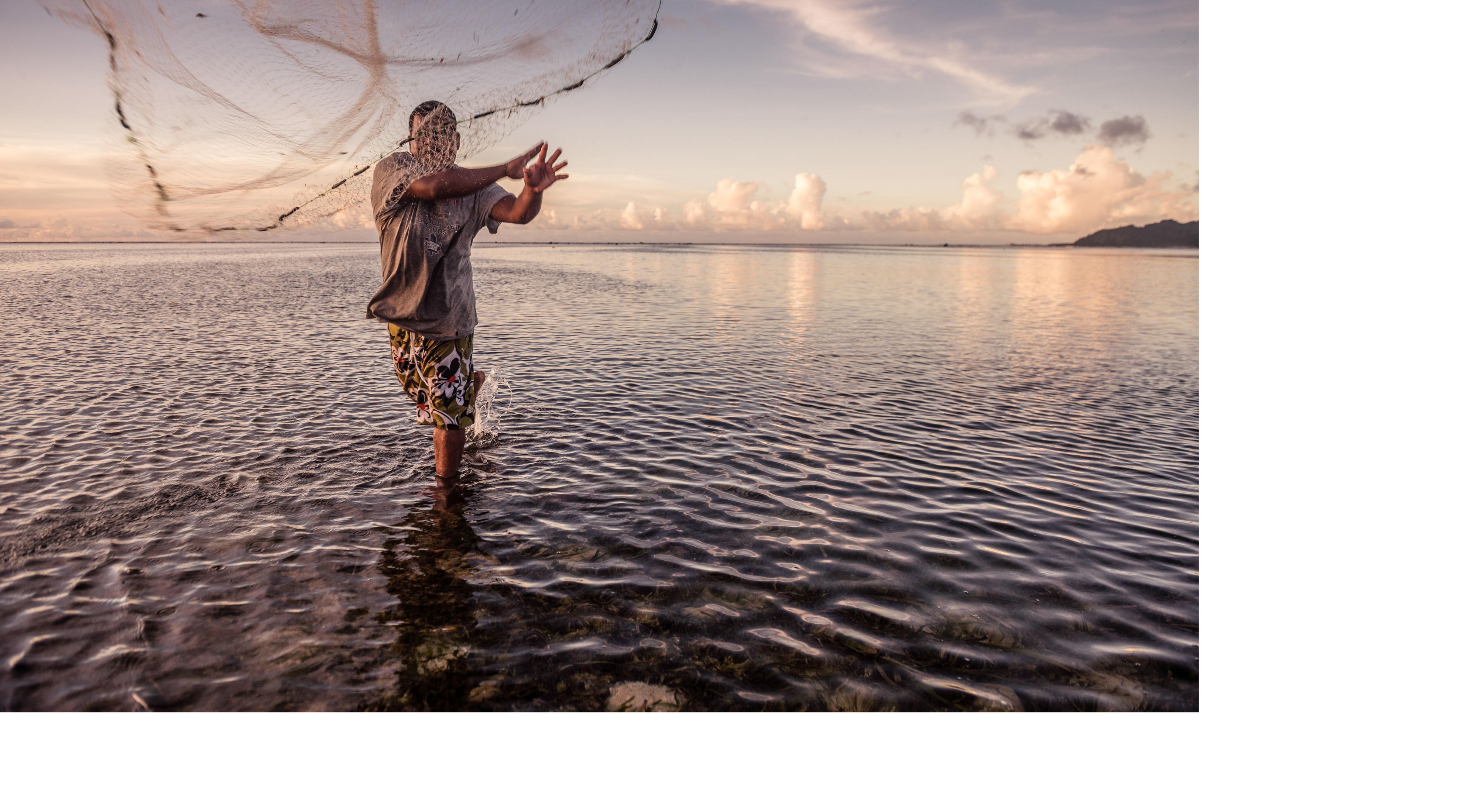 A reef fisherman from Walalung Village on the island of Kosrae, Micronesia.