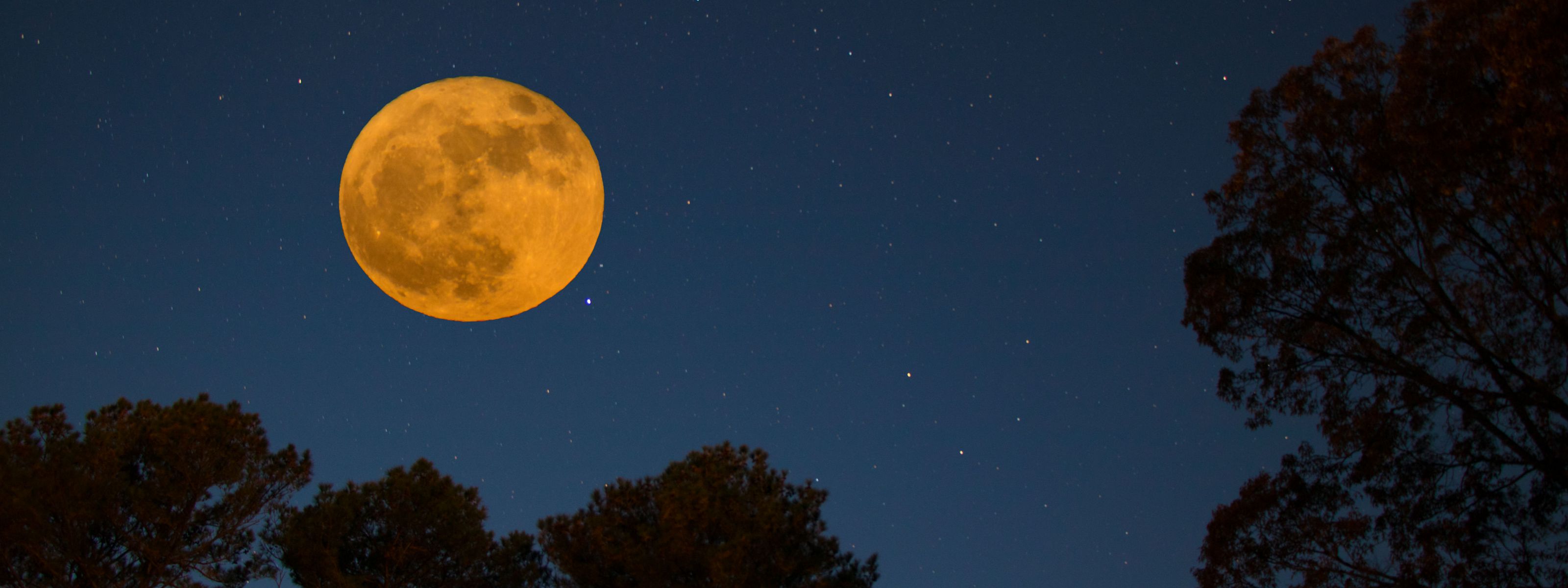 Super luna vista desde la costa este de Virginia, EE.UU.